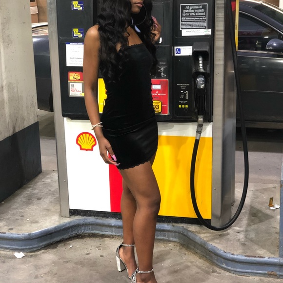 Slim Black Velvet dress in size small. - Picture 2 of 3